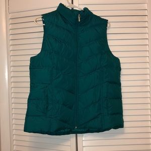 Aqua colored lands end puffy vest